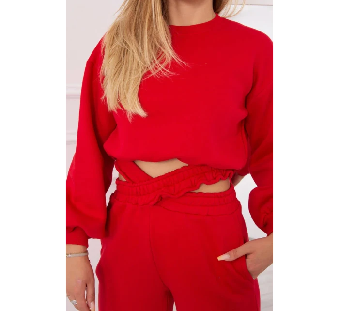 Zateplená souprava s krátkou mikinou červená Zateplená souprava s krátkou mikinou červená