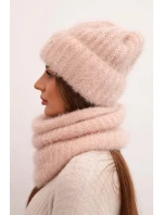 Dámská sada čepice a šály zimní huňaté s ozdobným model 21780839 světle pudrově růžová - K-Fashion Dámská sada čepice a šály zimní huňaté s ozdobným model 21780839 světle pudrově růžová - K-Fashion