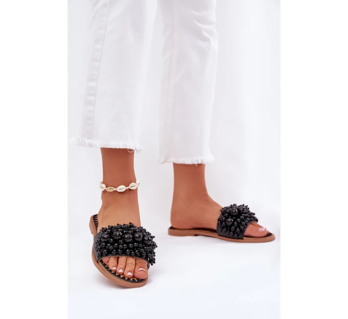 Dámské Plné Sandály S Ozdobnými Černé model 21687328 - Boto
