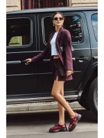 Lakované kožené dámské polobotky s přezkami Artiker 57C0336 bordó