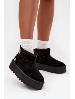 Dámské sněhule na platformě s přezkami černé Maelle