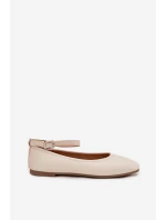 Dámské baleríny s páskem a sponou béžové model 21747629 - Boto