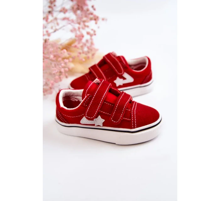 Klasické dětské tenisky se suchým zipem Červené Phiris