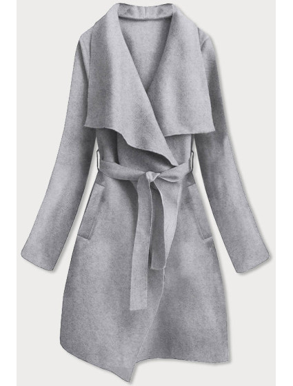 Šedý dámský minimalistický kabát (747ART)