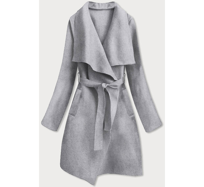 Šedý dámský minimalistický kabát (747ART)