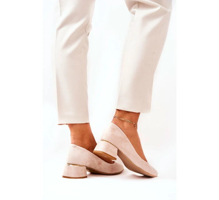 Semišové lodičky Lewski 3118 Béžové