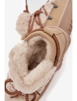 Dětské a mládežnické sněhule s kožešinou D Franklin DFSH370011 Béžové