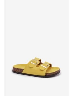 Dámské pantofle s přezkami Žluté model 21943311 - Boto