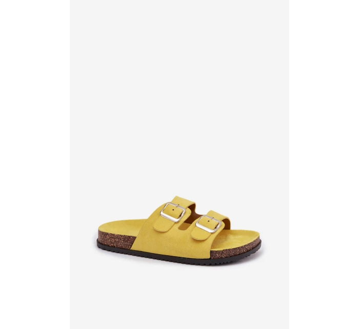 Dámské pantofle s přezkami Žluté model 21943311 - Boto