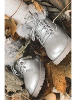 Stříbrné izolované dětské boty Trapery Fobos Stříbrné izolované dětské boty Trapery Fobos