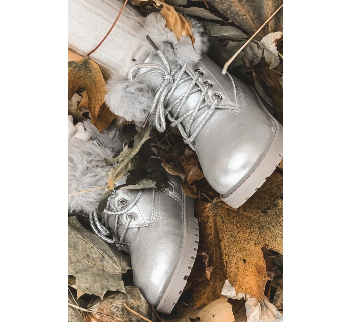 Stříbrné izolované dětské boty Trapery Fobos Stříbrné izolované dětské boty Trapery Fobos