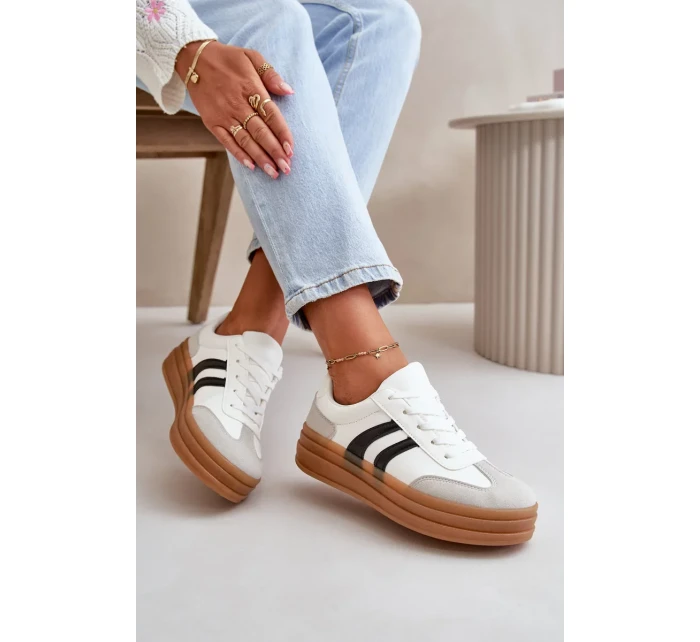 Dámské Tenisky Na Platformě Bílo-Šedé Nesonice Dámské Tenisky Na Platformě Bílo-Šedé Nesonice