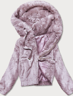 Krátká růžová dámská kožešinová bunda model 17789353 - S'WEST