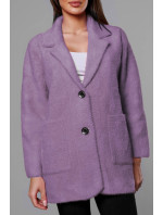 Krátký fialový vlněný přehoz přes oblečení typu alpaka (7108-1)