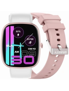 Dámské chytré hodinky GRAVITY GT18-2 Pink Silicone Strap + White Strap