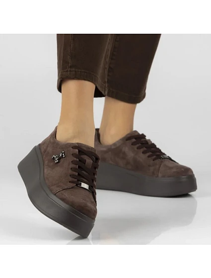Dámské kožené polobotky na platformě,  model 22228926 - FILIPPO