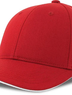 Atlantis Headwear Liberty Sandwich-S 6 panelová baseballová kšiltovka 33.0251 red/white