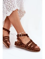 Dámské sandály na platformě se zlatým detailem model 21699026 - Boto