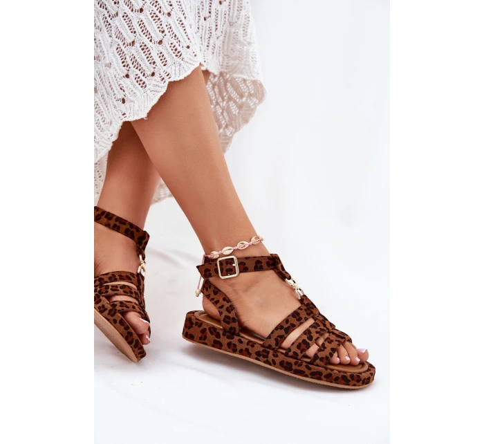 Dámské sandály na platformě se zlatým detailem model 21699026 - Boto