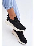 Dámské nazouvací tenisky Materiálové Kobbo 102424 Černé