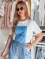 Dámské bavlněné tričko s potiskem LAMOUR bílé FashionStreet RY2587