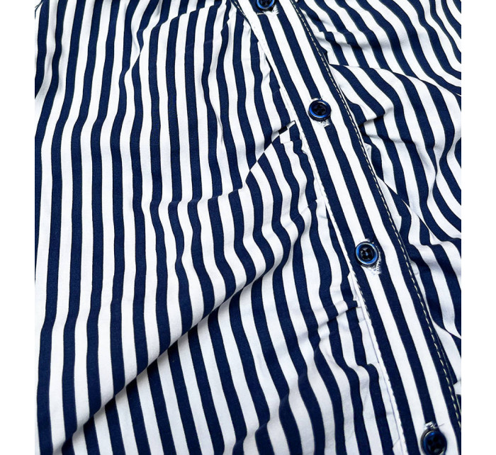 Tmavě modro - bílá pruhovaná košilová halenka (AWY2013)