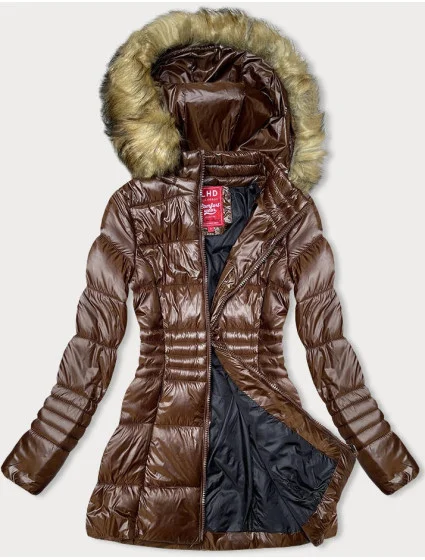 Hnědá dámská prošívaná bunda pro přechodné období model 18894367 - LHD