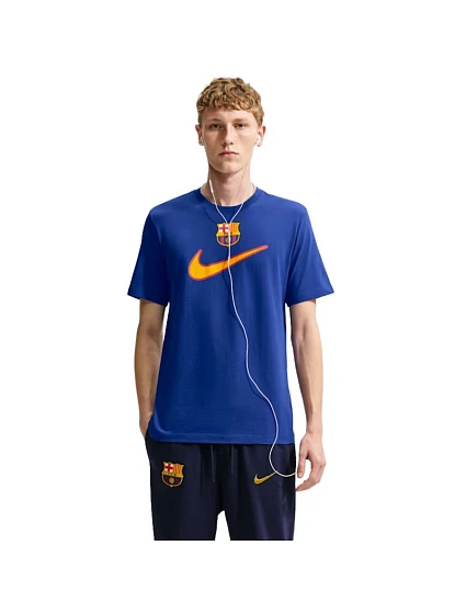 Pánské tričko Nike FC Barcelona Swoosh, modré, IQ5042 455 Pánské tričko Nike FC Barcelona Swoosh, modré, IQ5042 455