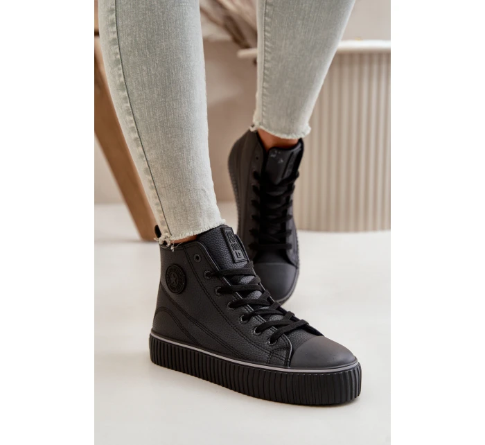 Dámské Zateplené Tenisky Z Eko Kůže Big Star OO274790 Černé Dámské Zateplené Tenisky Z Eko Kůže Big Star OO274790 Černé