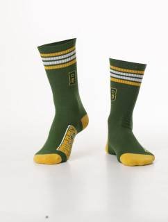 Pánské zelené sportovní ponožky s nápisem