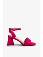 Dámské sandály na vysokém podpatku vyrobené z Eco Suede Fuchsia Upttima Dámské sandály na vysokém podpatku vyrobené z Eco Suede Fuchsia Upttima