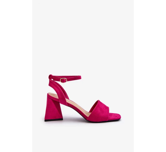 Dámské sandály na vysokém podpatku vyrobené z Eco Suede Fuchsia Upttima Dámské sandály na vysokém podpatku vyrobené z Eco Suede Fuchsia Upttima