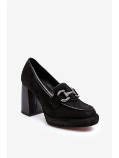 Kožené lodičky model 22025191 černé Laura Messi - SWEET SHOES