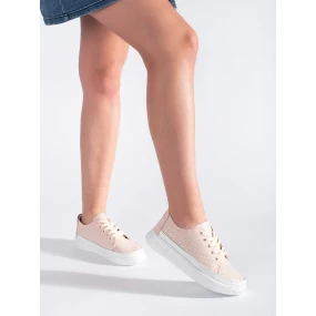 Pohodlné dámské  tenisky růžové platforma