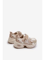 Dětské Sportovní Tenisky Na Suchý Zip Bežové model 21664010 - Boto Dětské Sportovní Tenisky Na Suchý Zip Bežové model 21664010 - Boto