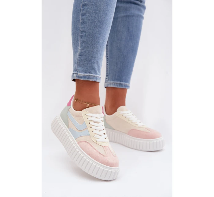 Dámské tenisky na platformě z eko semiše vícebarevné model 21997817 - Boto