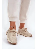 Dámské kožené lehké polobotky Artiker – béžové