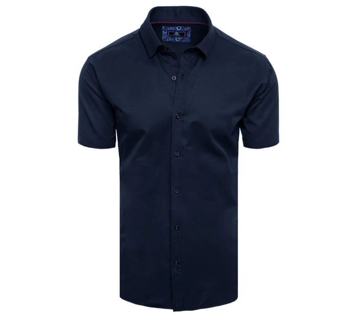 Pánská tmavě modrá košile s krátkým rukávem FashionStreet KX0984