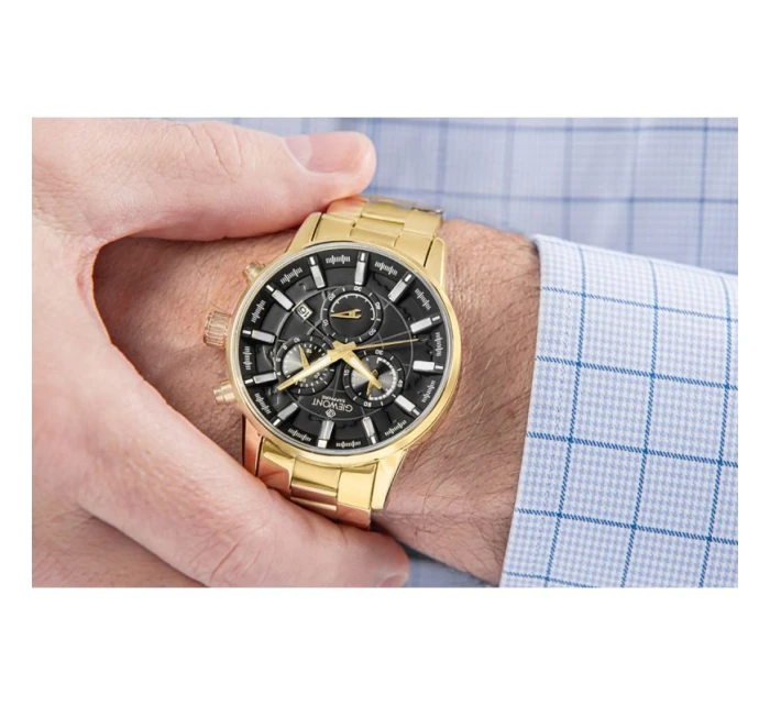 Pánské hodinky Giewont Chronograph Sapphire Gold Black GW4580-B4