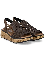Hnědé dámské sandály na platformě Rieker V1765-24