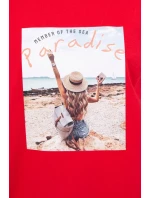 Halenka s potiskem Paradise červená Halenka s potiskem Paradise červená