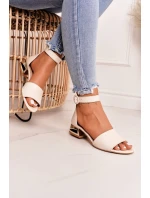 Kožené Sandály Na   Béžová model 21546522 - Laura Messi