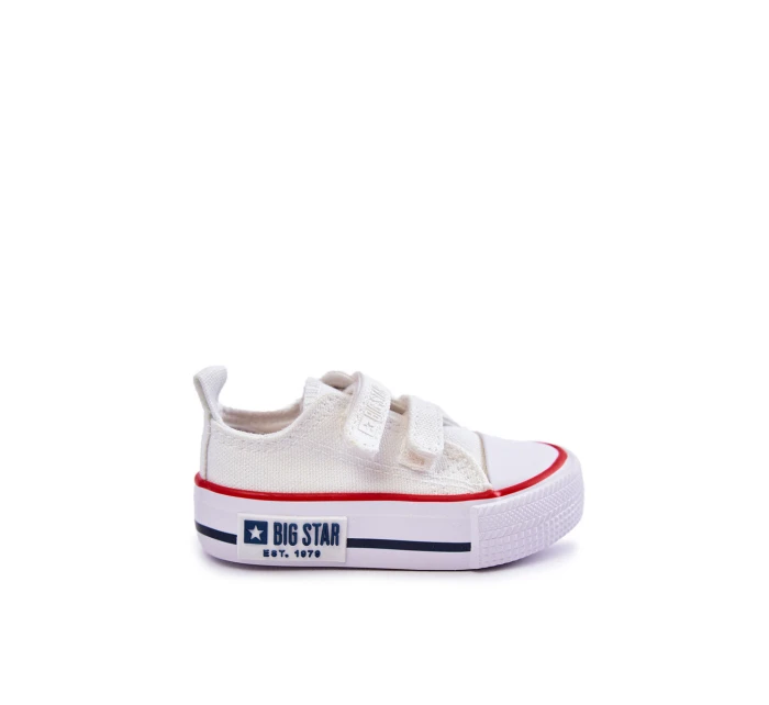 Dětské látkové tenisky se suchým zipem BIG STAR model 21594950 Bílá - Big Star Shoes Dětské látkové tenisky se suchým zipem BIG STAR model 21594950 Bílá - Big Star Shoes