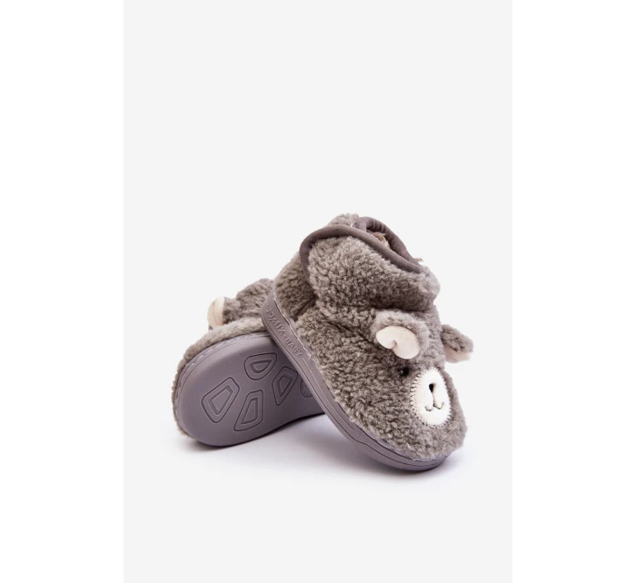 Dětské vyhřívané pantofle se šedým medvídkem Eberra Dětské vyhřívané pantofle se šedým medvídkem Eberra