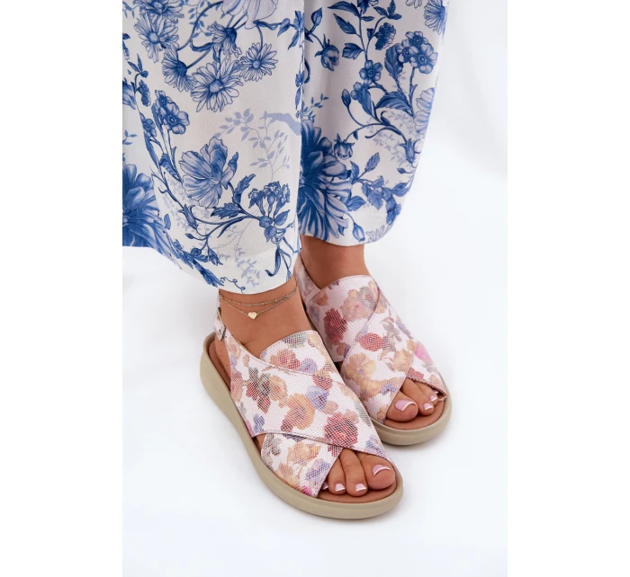 Dámské sandály z eko kůže s květinami multikolor Tosmelia Dámské sandály z eko kůže s květinami multikolor Tosmelia