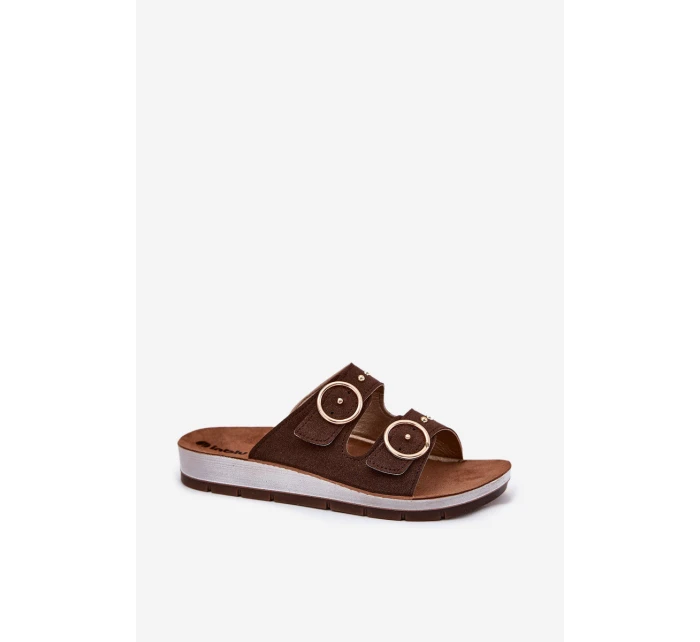 Pohodlné dámské pantofle model 21697973 hnědé - Inblu