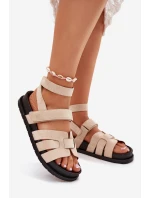 Eko Semišové Sandály Dámské S Béžové model 21699103 - Boto Eko Semišové Sandály Dámské S Béžové model 21699103 - Boto