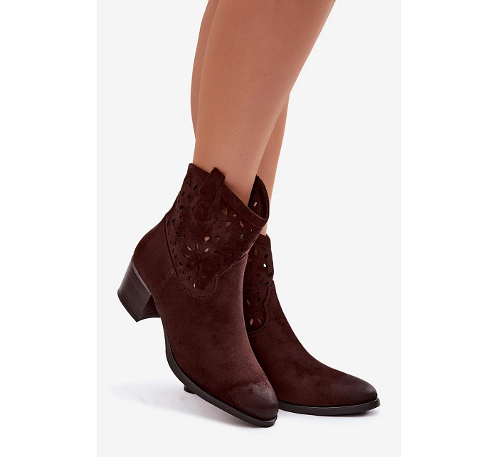 Dámské otevřené kotníkové boty Vinceza 58452 Čokoládové Dámské otevřené kotníkové boty Vinceza 58452 Čokoládové