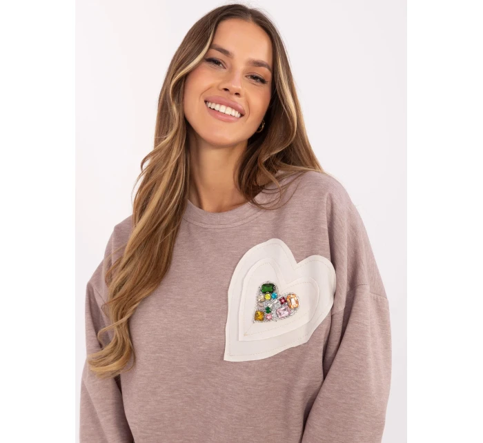 Bluza DHJ BL model 20857392 ciemny bezowy - FPrice Bluza DHJ BL model 20857392 ciemny bezowy - FPrice