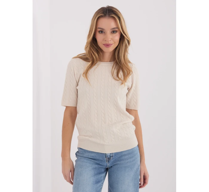 Sweter PM SW B model 21821370 jasny beżowy - FPrice Sweter PM SW B model 21821370 jasny beżowy - FPrice